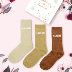 Coffret Trio Chaussettes Paillettes Blondinette