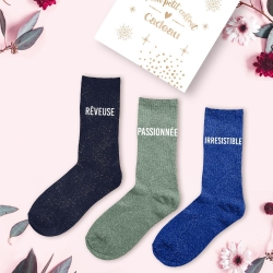 Coffret Trio Chaussettes Paillettes Reveuse