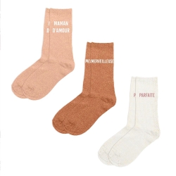 Coffret Trio Chaussettes Paillettes Maman Damour