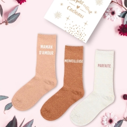 Coffret Trio Chaussettes Paillettes Maman Damour