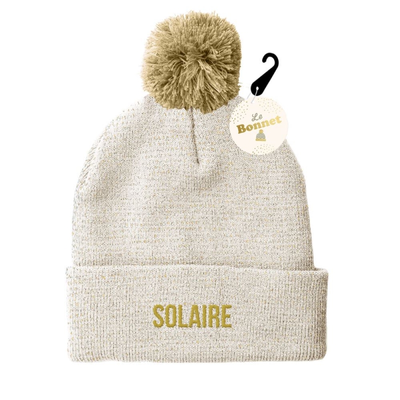 Bonnet Pompon Paillettes Solaire