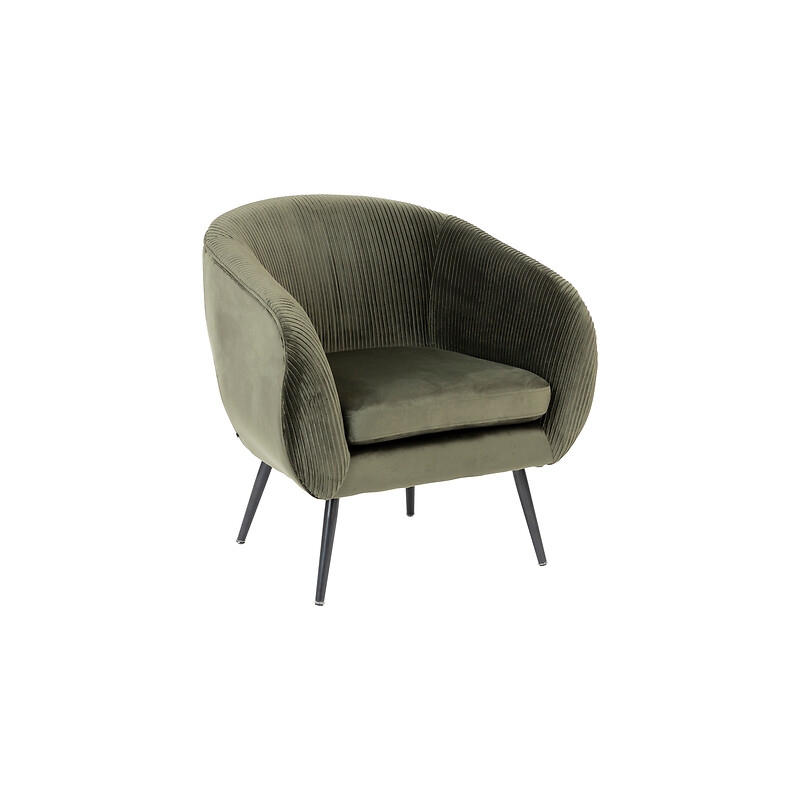 Fauteuil Solaro velours kaki