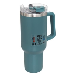 Mug isotherme Alex 1,2 l inox bleu vert