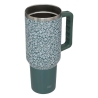 Mug isotherme 1,2 l inox fleuris bleu vert