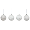 Lot de 4 boules effet céramique diam 8 cm plastique