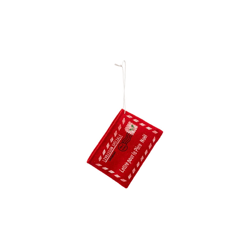 Sujet enveloppe 12 cm feutrine rouge