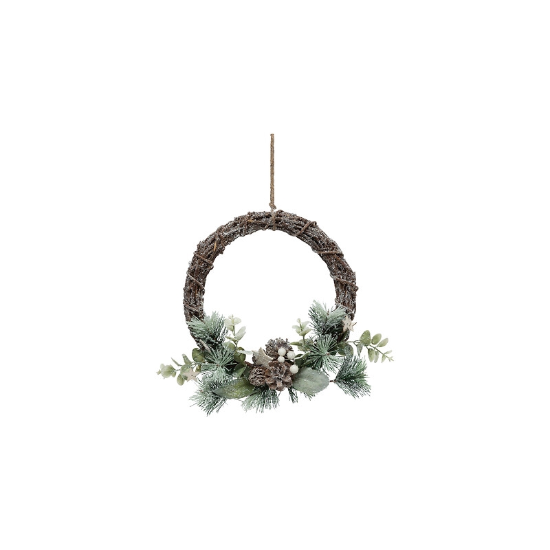 Couronne pommes de pin et branches diam 27 cm