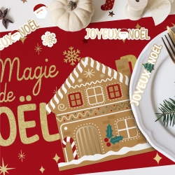 Pack 10 serviettes "maison noel"