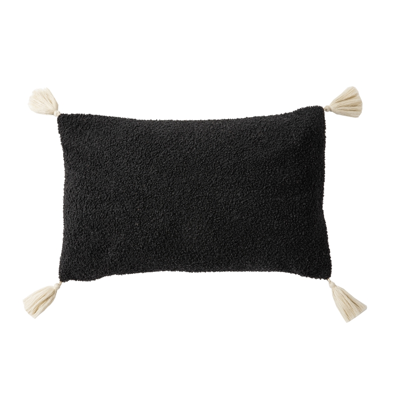 Coussin bouclette noir 30x50cm