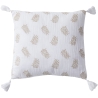 COUSSIN IMPRIMÉ DOUBLE GAZE BLANC TERRACOTTA 40X40CM