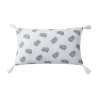 Coussin imprimé double gaze blanc 30x50cm