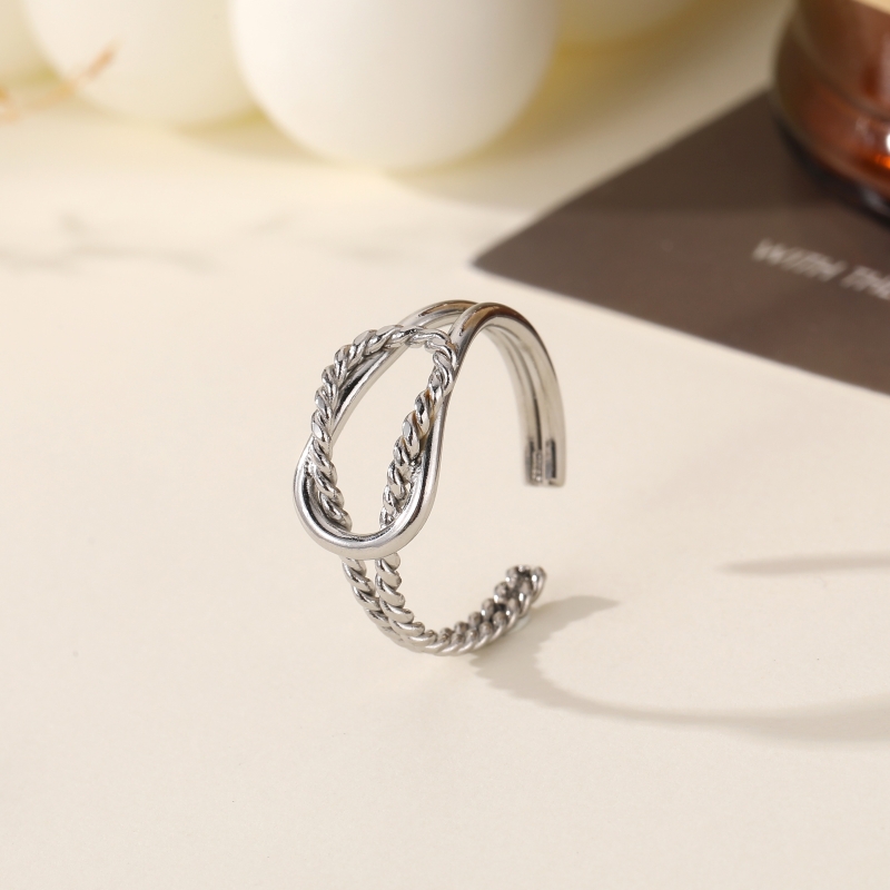 BAGUE FINE EFFET CORDE ARGENT