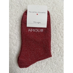 Chaussettes à paillettes " Amour "