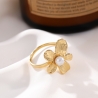 BAGUE FINE FLEUR AVEC PERLE OR