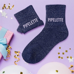 Chaussettes Paillettes Pipelette Bleu