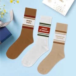 Coffret Trio Chaussettes Papa Ours Chéri D'amour Monsieur parfait