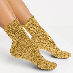 Chaussettes Feston Courtes Paillettes Curry