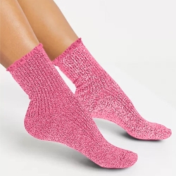 Chaussettes Feston Courtes Paillettes Rose