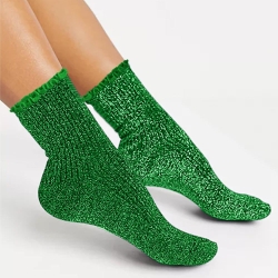 Chaussettes Feston Courtes Paillettes Vert
