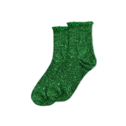 Chaussettes Feston Courtes Paillettes Vert