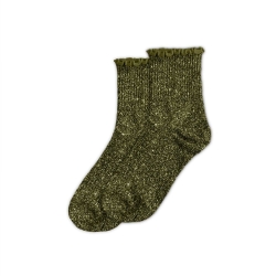 Chaussettes Feston Courtes Paillettes Kaki