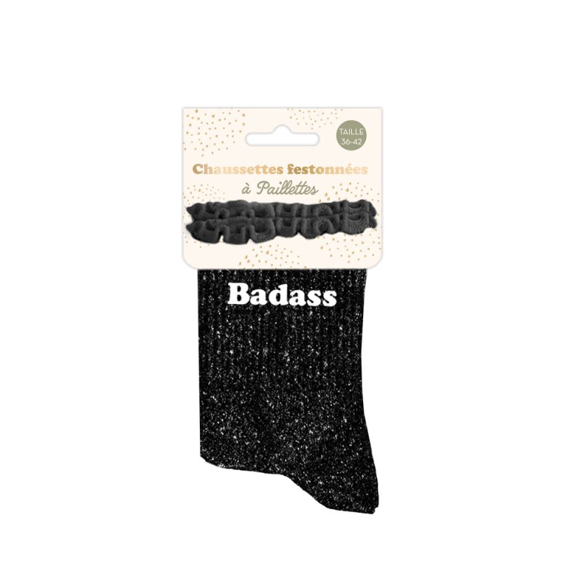 Chaussettes Feston Courtes Paillettes Badass