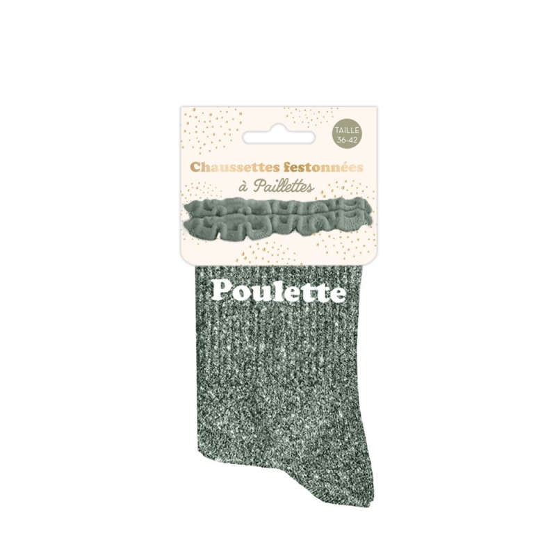 Chaussettes Feston Courtes Paillettes Poulette