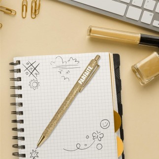 Stylo paillettes doré parfaite