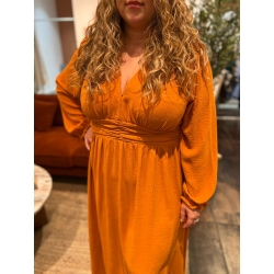 Robe fluide longue Lucie camel curvy