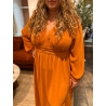 Robe fluide longue Lucie camel curvy