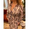 Robe longue fluide Nina vagues fondues et dorure curvy