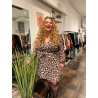 Robe fluide courte Noémie motif léopard curvy