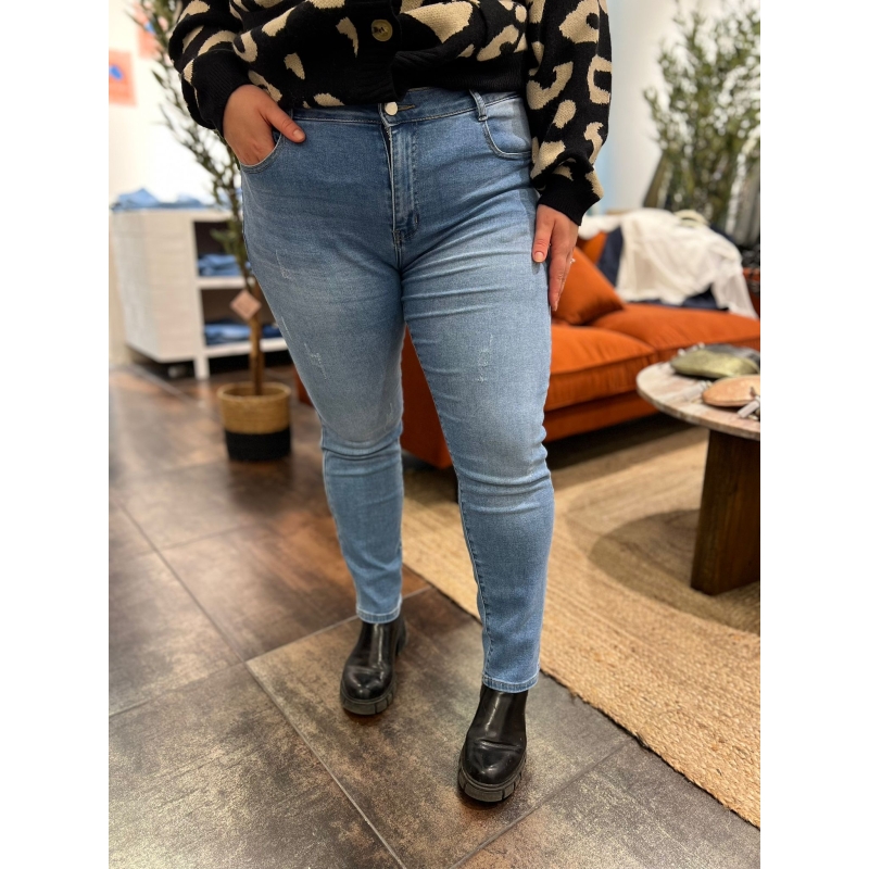 Jeans bleu MOM fit griffé curvy