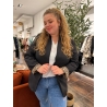 Blazer noir Amanda avec manches léopard curvy