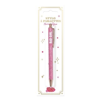 Stylo paillettes ROSE BAD GIRL