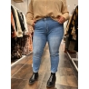 Jeans bleu MOM FIT (44 au 52) blanchi curvy