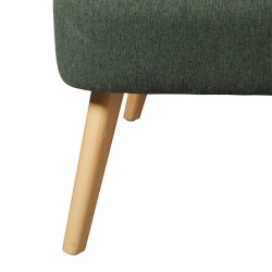 Fauteuil Naova velours pieds bois vert cèdre