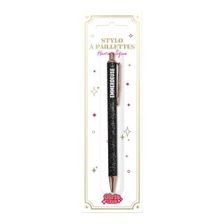 Stylo paillettes NOIR EMMERDEUSE