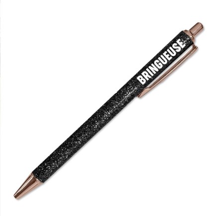 Stylo paillettes NOIR BRINGUEUSE