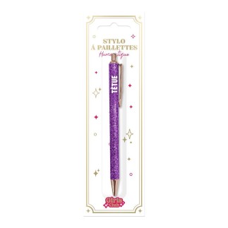 Stylo paillettes VIOLET tetue