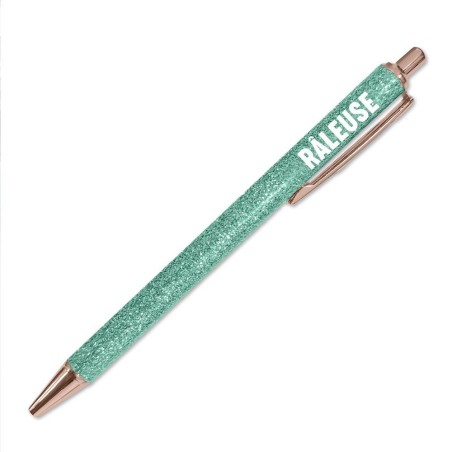 Stylo paillettes turquoise raleuse
