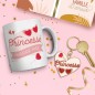 Coffret mug porte cles paillettes princesse