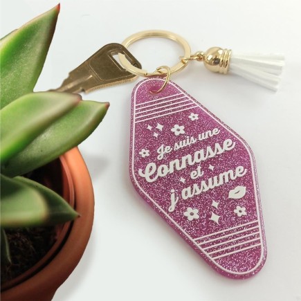 Porte clés motel paillettes