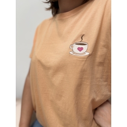 T-shirt Coloré "Coffee Mood" Orange