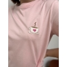 T-shirt Coloré "Coffee Mood" Rose