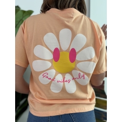 T-shirt Coloré "Good vibes only " Orange
