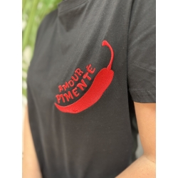 T-shirt Coloré "Amour Pimenté" Noir