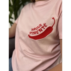 T-shirt Coloré "Amour Pimenté" Rose