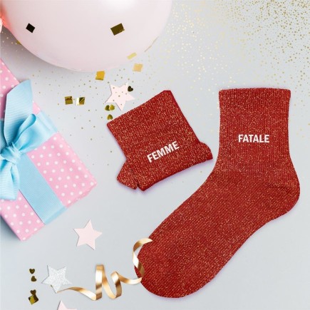 Chaussettes paillettes duo femme fatale