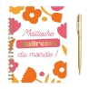 Coffret carnet stylo maitresse